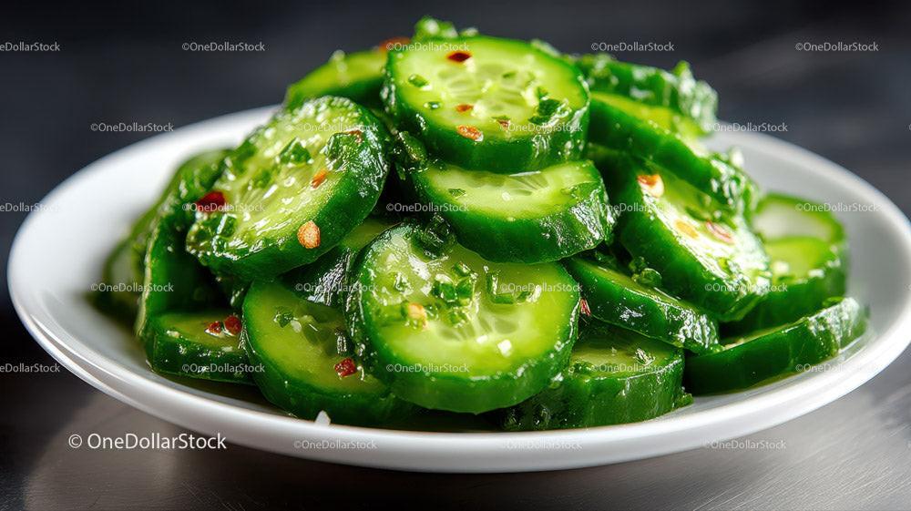 Fresh Cucumber Slices in a Bowl for Healthy Refreshing Snack Stock Photo Bundle preview 5