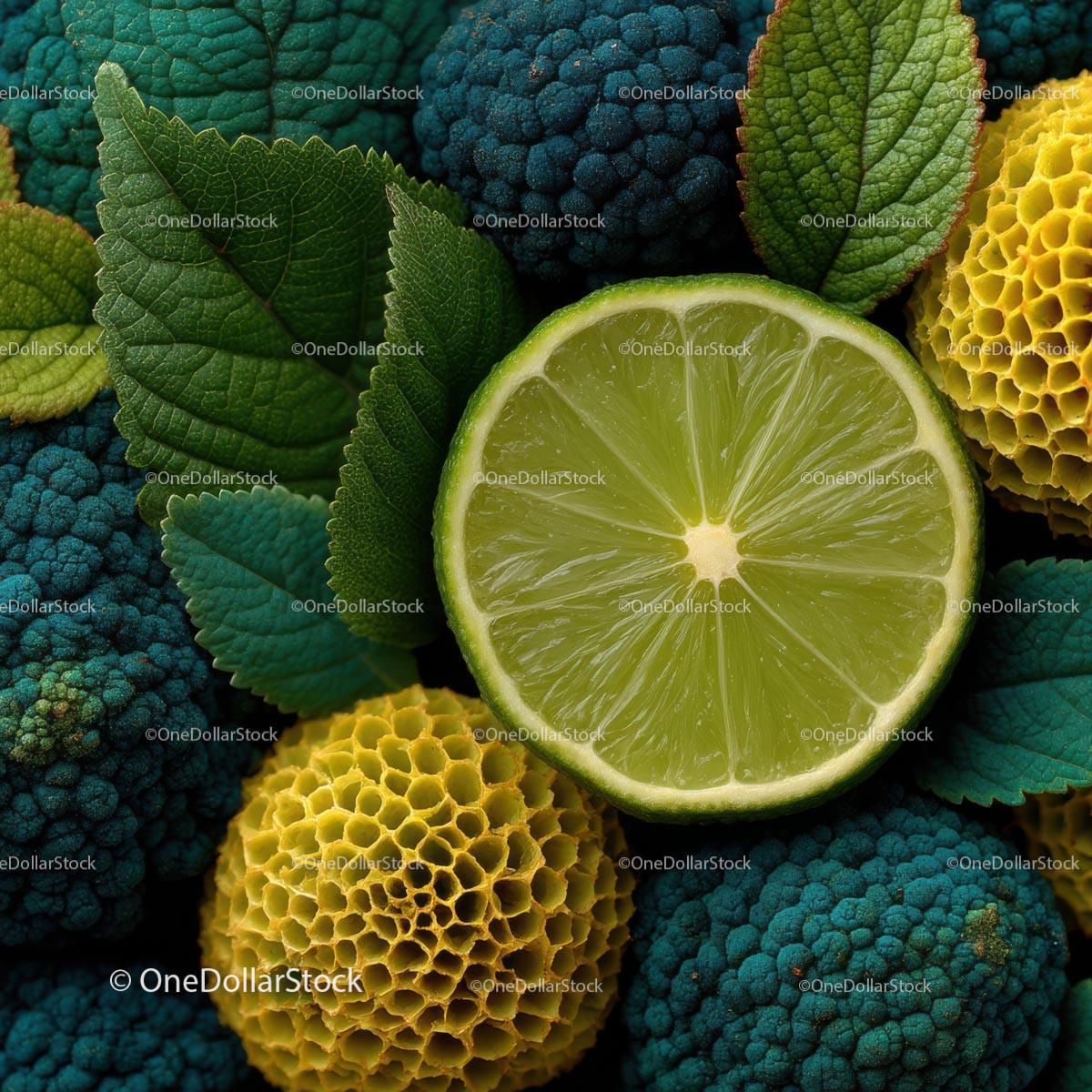 stock photo bundle made with Vibrant Lime and Broccoli Composition for Fresh Food Inspiration Stock Photo Bundle