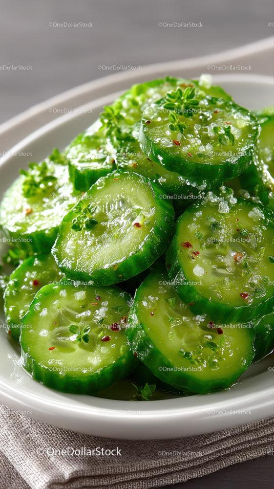 Fresh Cucumber Slices in a Bowl for Healthy Refreshing Snack Stock Photo Bundle preview 43