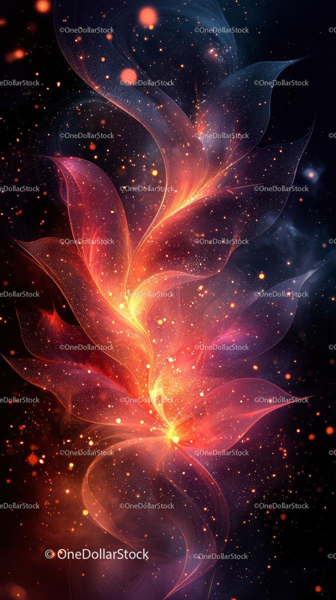Vibrant Cosmic Light Explosion with Nebula and Star Dust