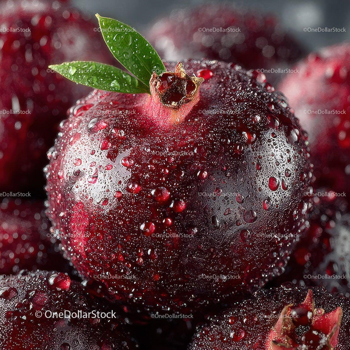 Close-Up of Dewy Ripe Red Cherries with Water Droplets
