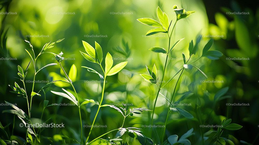 Sunlit Greenery and Vibrant Leaves in a Lush Garden