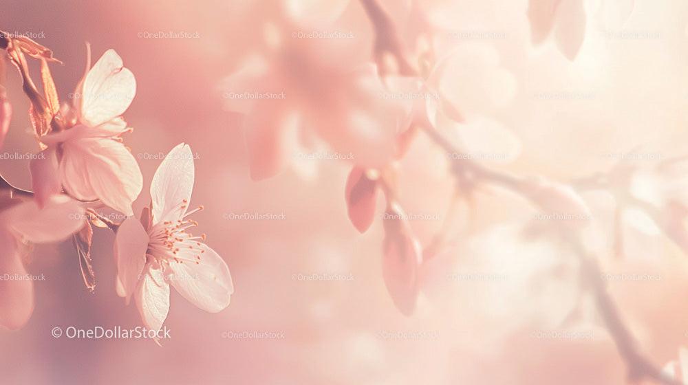 Delicate Cherry Blossoms in Soft Pastel Tones