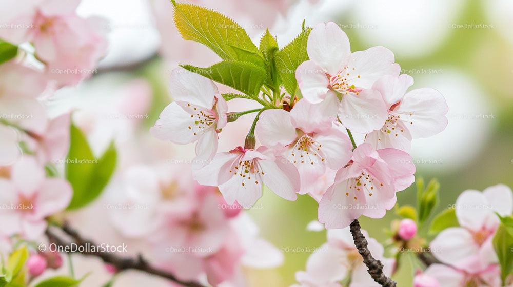 Delicate Cherry Blossoms in Full Spring Bloom