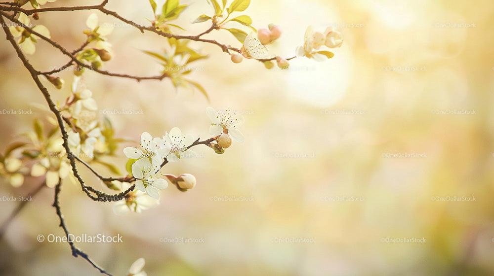 Delicate Cherry Blossoms in Gentle Spring Light