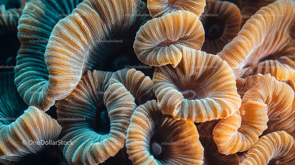 Vibrant Close-Up of Exotic Coral in Underwater Scene