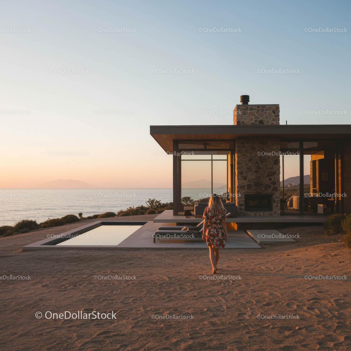 Elegant Beach House with Stunning Ocean Sunset View