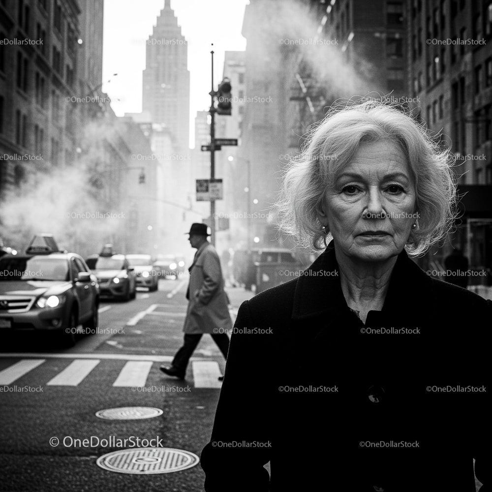 Mature Woman in New York City Street
