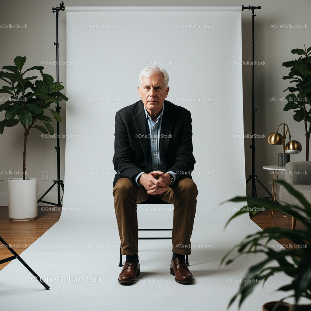 Senior Man in Professional Studio Portrait Setting