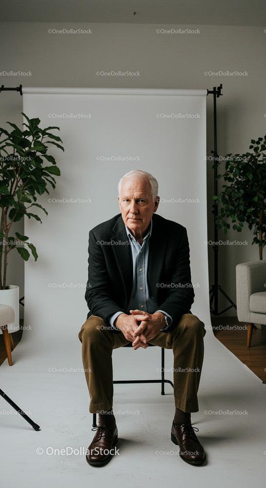 Senior Businessman Posing Confidently in Professional Portrait