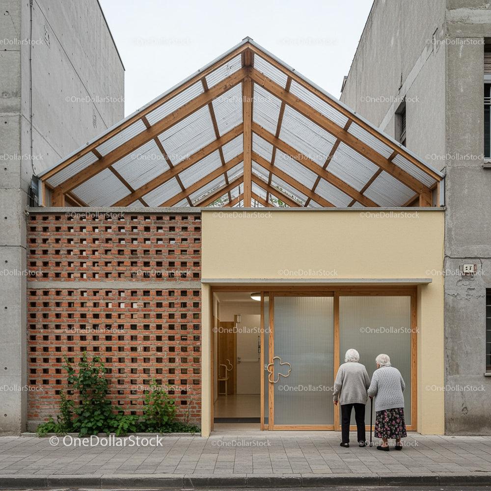 Modern Retirement Home with Unique Brick Facade