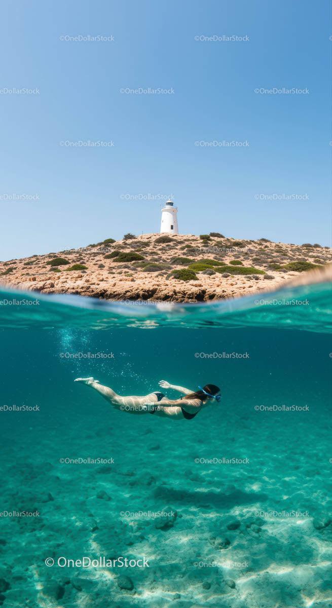 Snorkeling Adventure Near Scenic Island Lighthouse