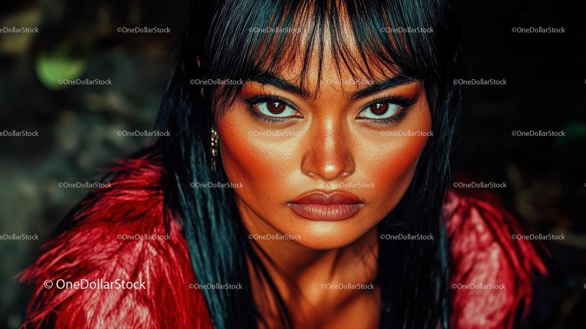 Striking Portrait of a Woman with Intense Gaze