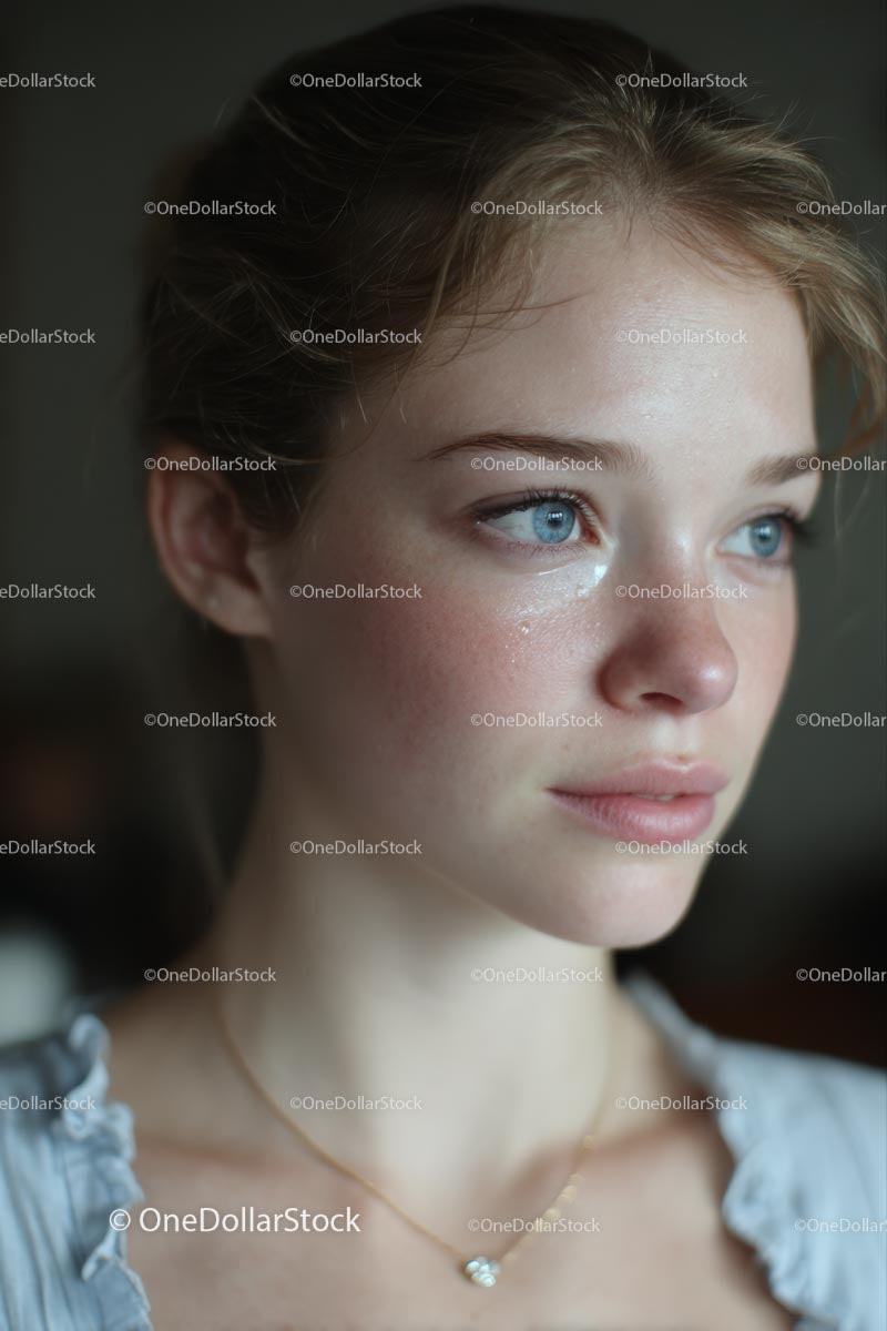 Elegant Portrait of a Woman with Blue Eyes