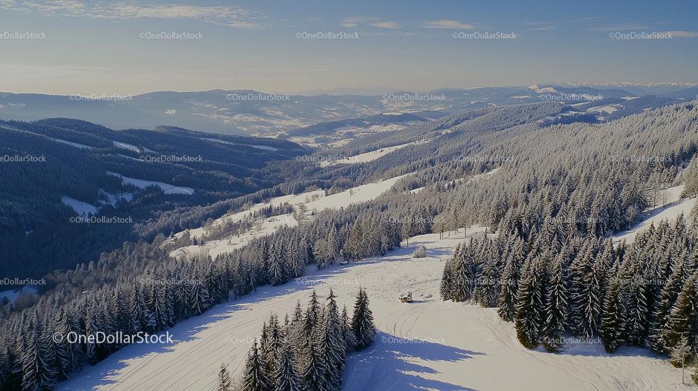 Breathtaking Snow-Covered Alpine Landscape in Winter
