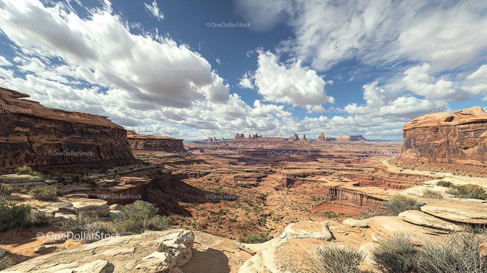 Majestic Canyon Landscape Under Dramatic Cloudy Skies
