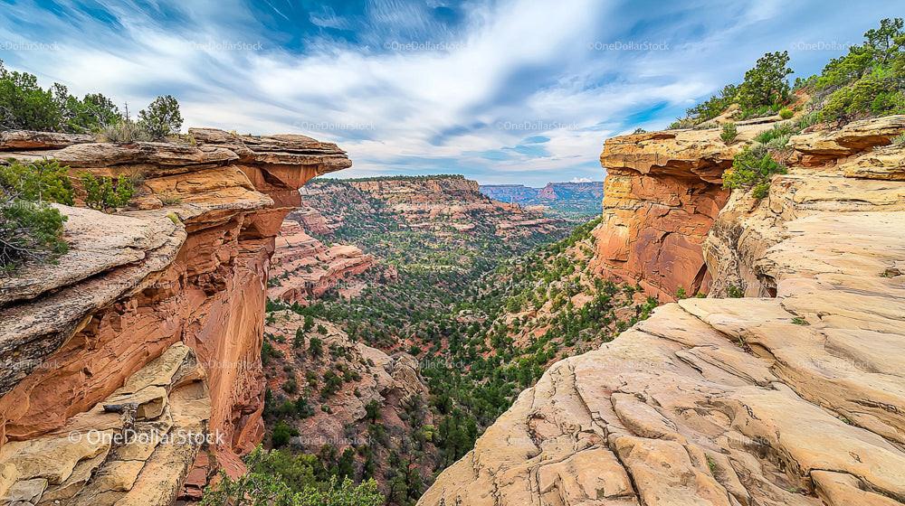 Majestic Red Rock Canyon with Expansive Desert Vista