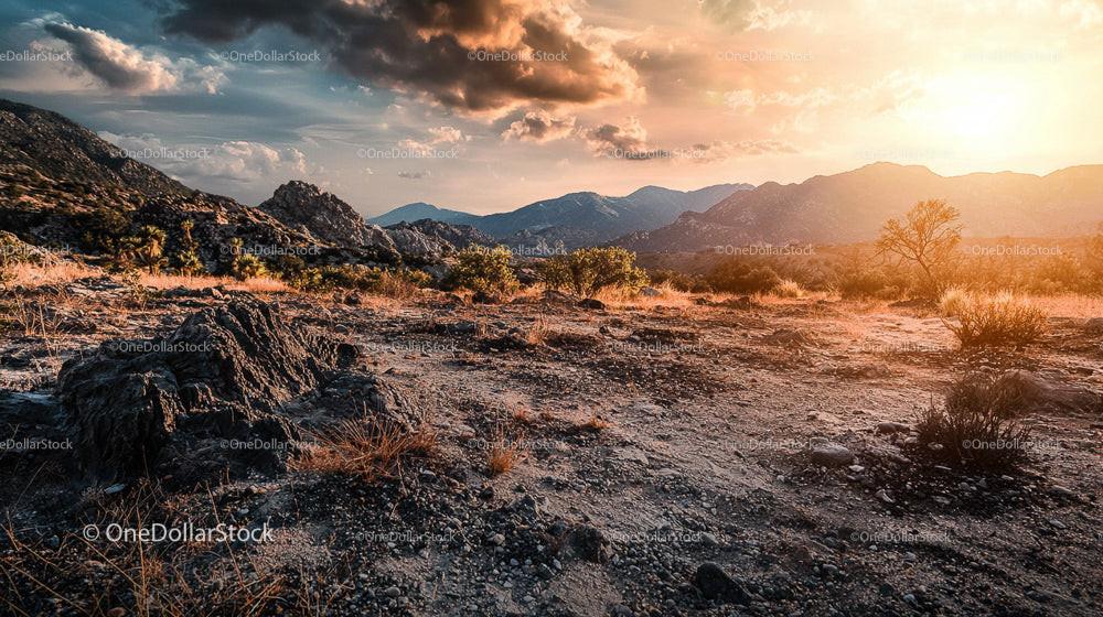 Stunning Golden Hour Over Serene Rocky Mountain Landscape