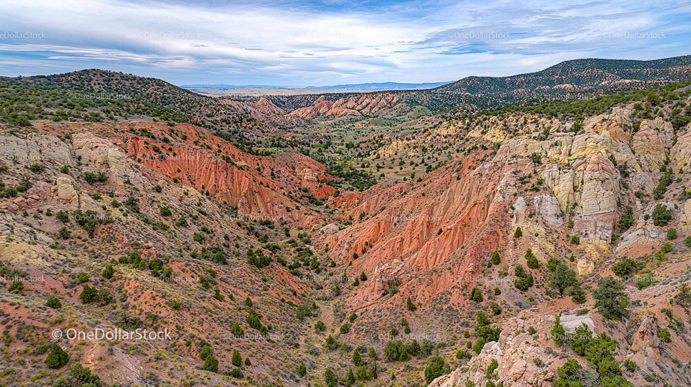 Stunning Desert Canyon with Colorful Eroded Cliffs