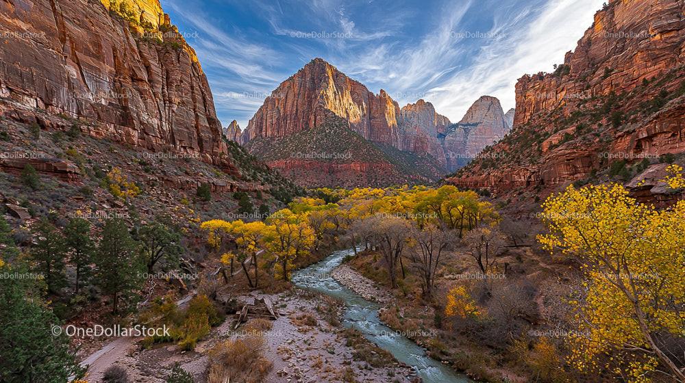 Majestic Canyon with Autumn Colors and Winding River