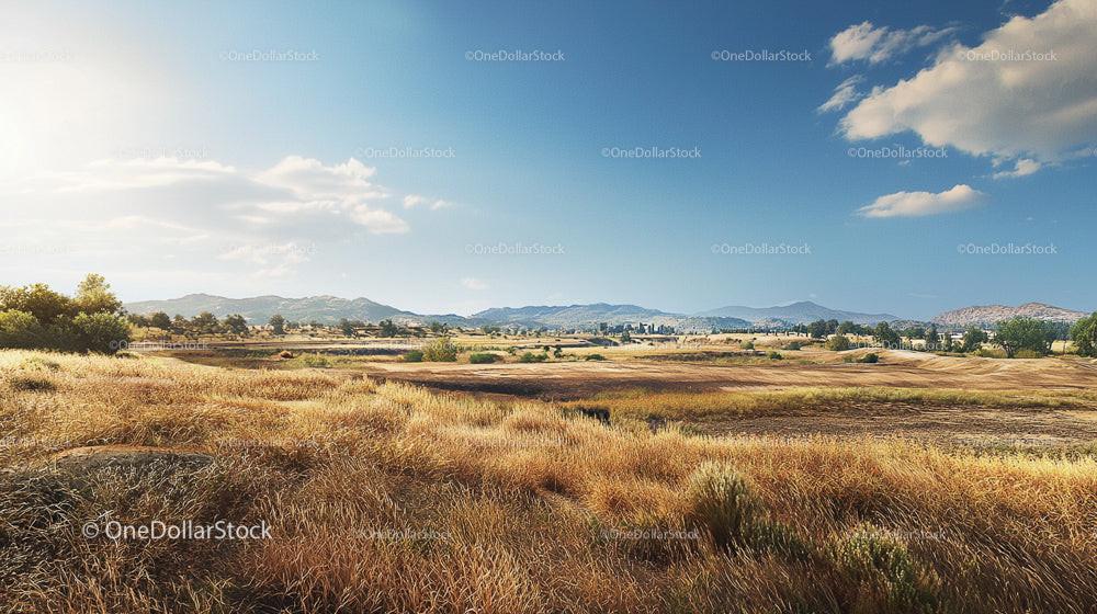 Vast Countryside Under a Clear Blue Sky