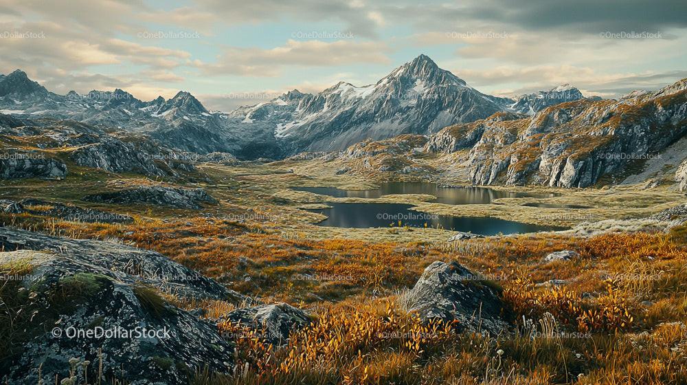 Majestic Alpine Landscape with Sparkling Lake Views