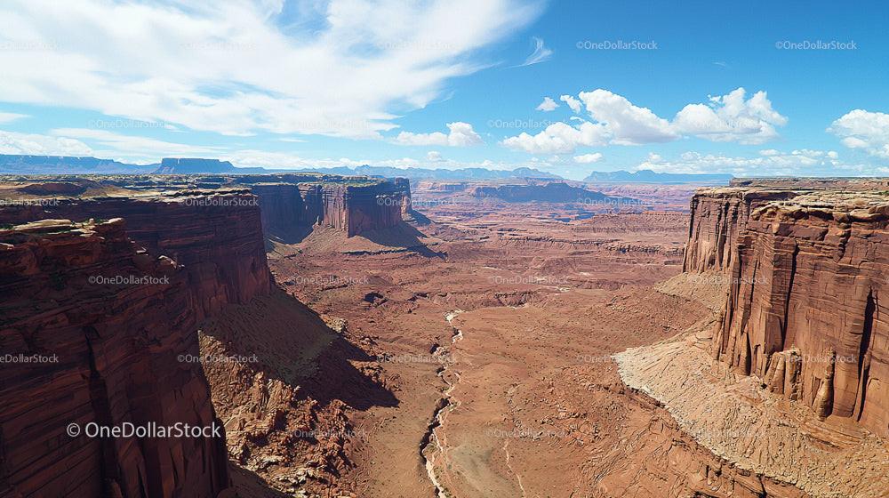 Dramatic Canyon with Majestic Cliffs and Blue Sky
