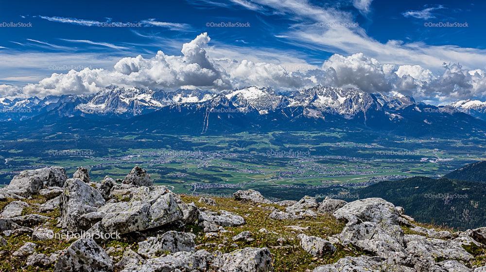 Stunning Alpine Mountain Landscape with Snow-Capped Peaks