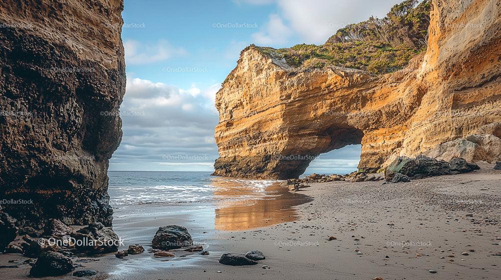 Majestic Coastal Cliffs and Archway by the Sea