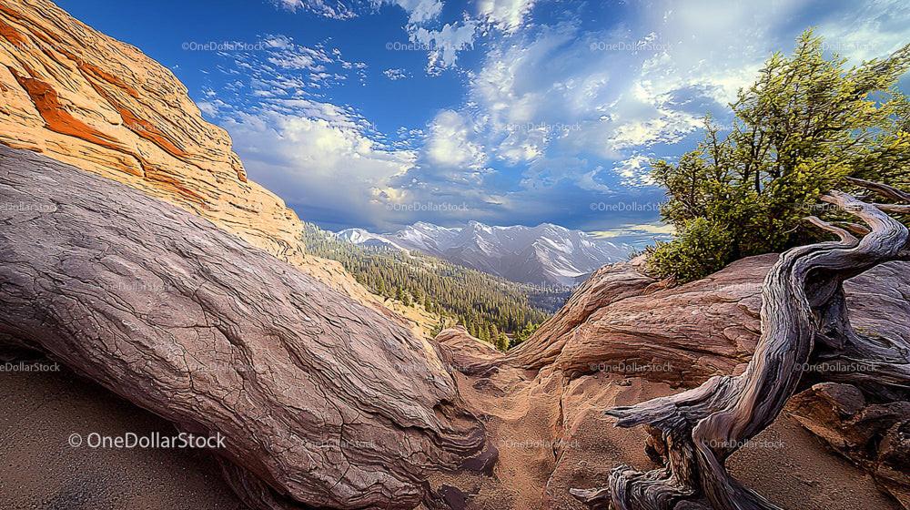 Stunning Desert Landscape with Majestic Mountains