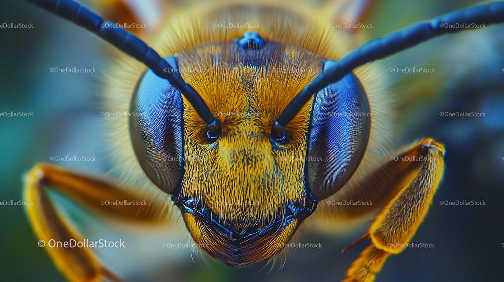 Macro Shot of Honeybee's Intricate Eye Detail