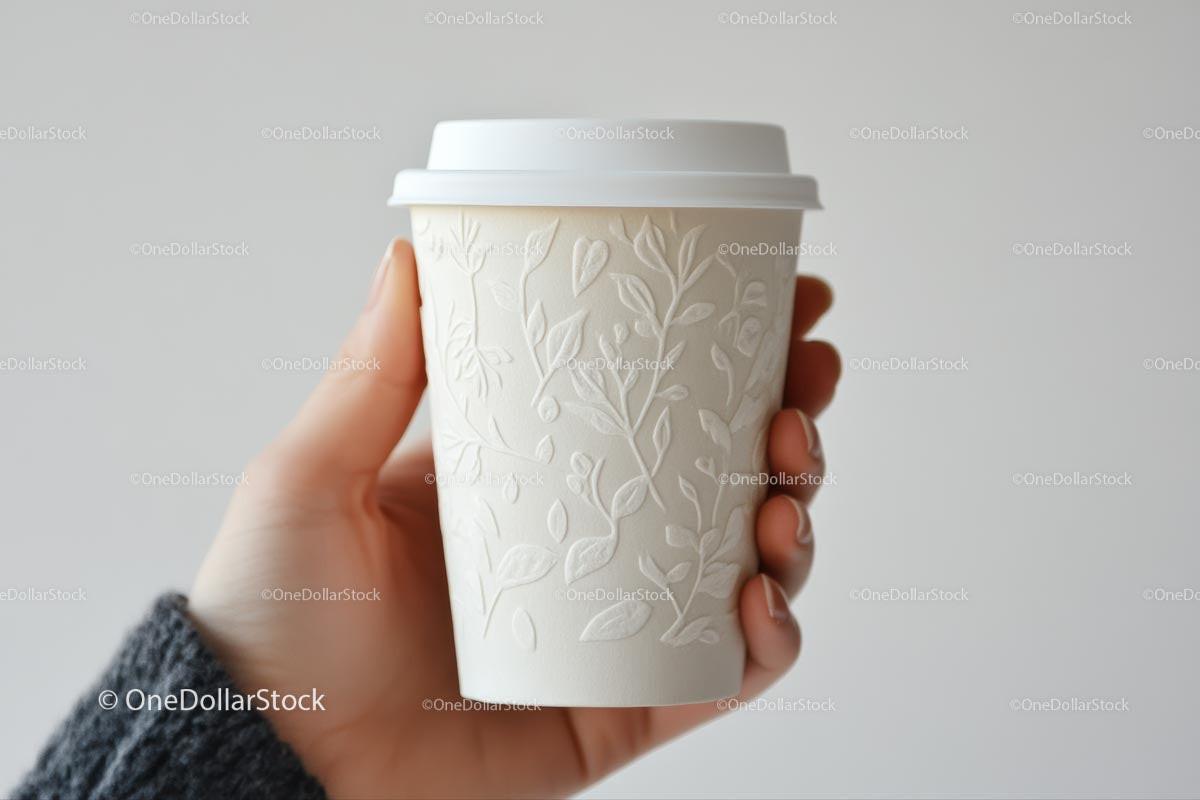 Eco-Friendly Textured Paper Cup in Hand