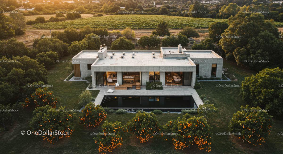 Modern Luxury Home with Pool in Lush Countryside