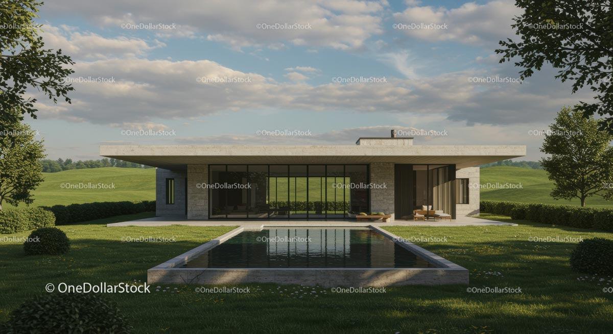 Modern Architectural House with Scenic Countryside View 11 JPG Files digital asset preview