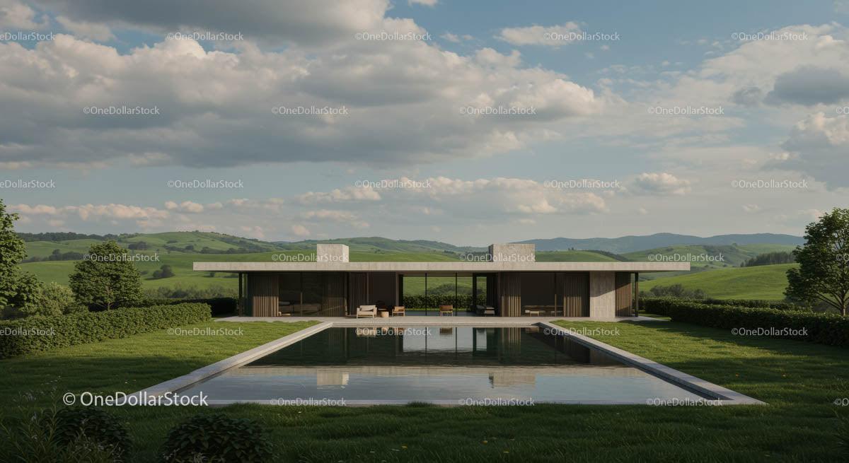 Modern Villa with Infinity Pool and Scenic Countryside View