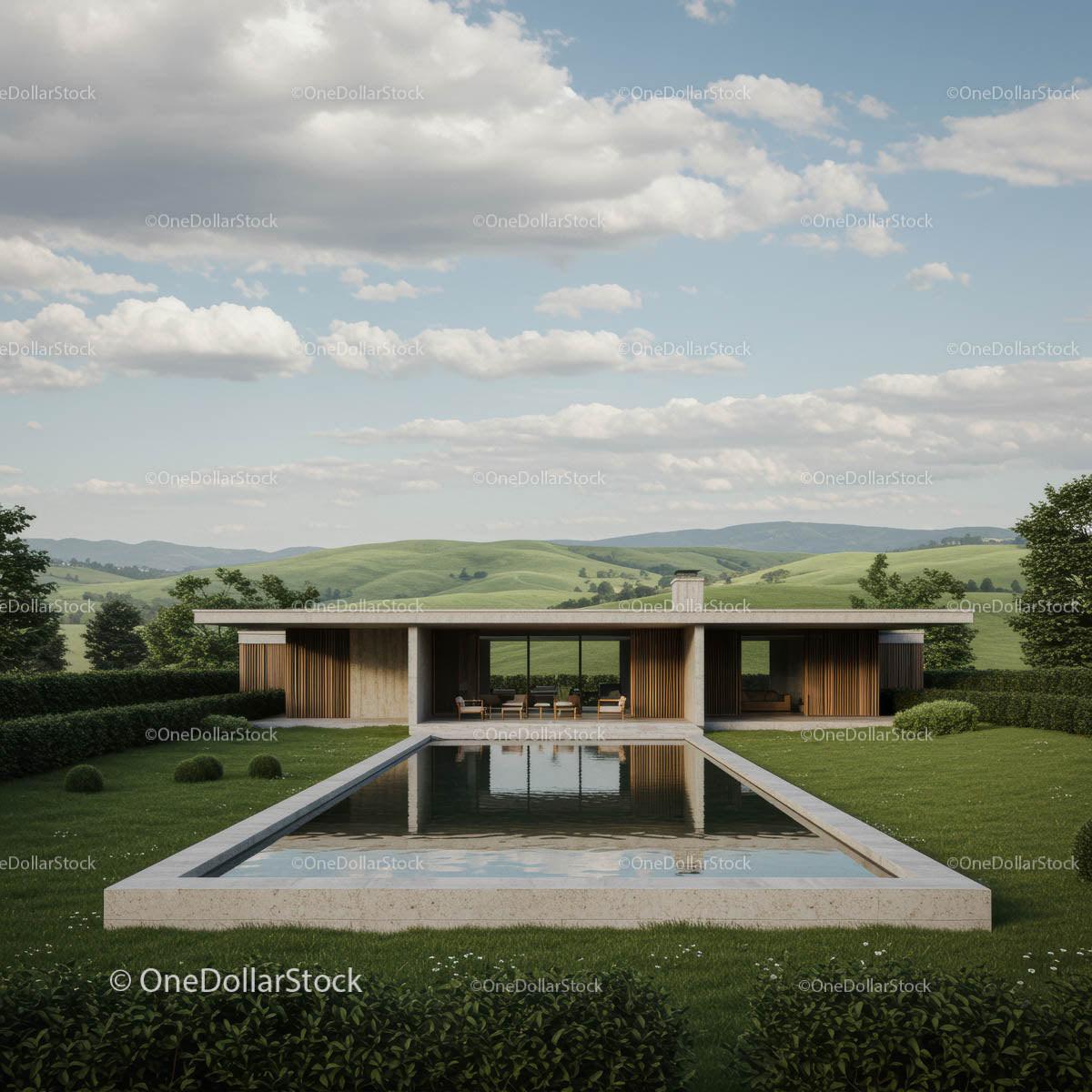 Modern Villa with Pool in Serene Countryside Setting