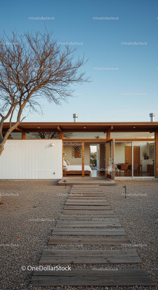 Modern Desert Home with Glass Facade and Open Interiors Stock Photo Bundle preview 11