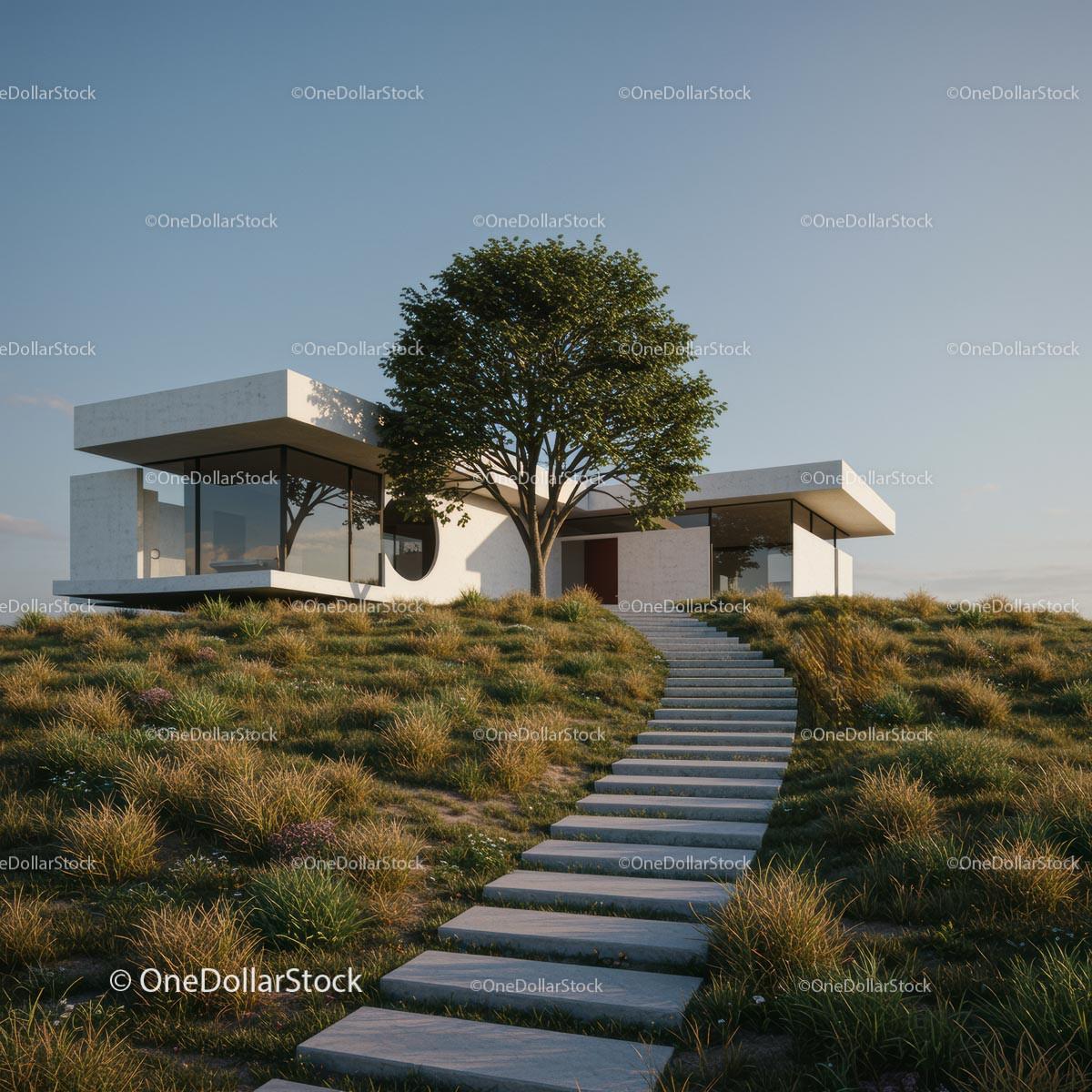 Modern Desert Home with Glass Facade and Open Interiors Stock Photo Bundle preview 17