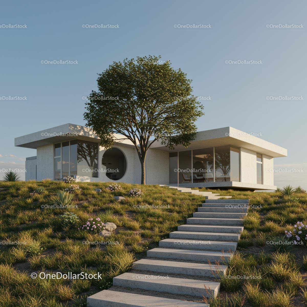 Modern Desert Home with Glass Facade and Open Interiors Stock Photo Bundle preview 19