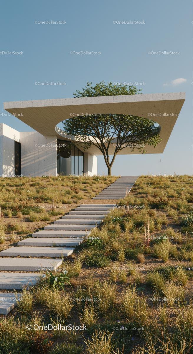 Modern Desert Home with Glass Facade and Open Interiors Stock Photo Bundle preview 21