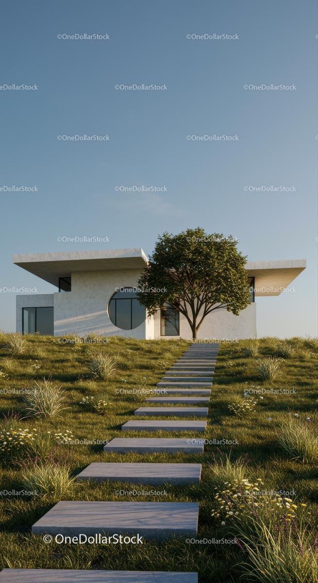 Modern Desert Home with Glass Facade and Open Interiors Stock Photo Bundle preview 23