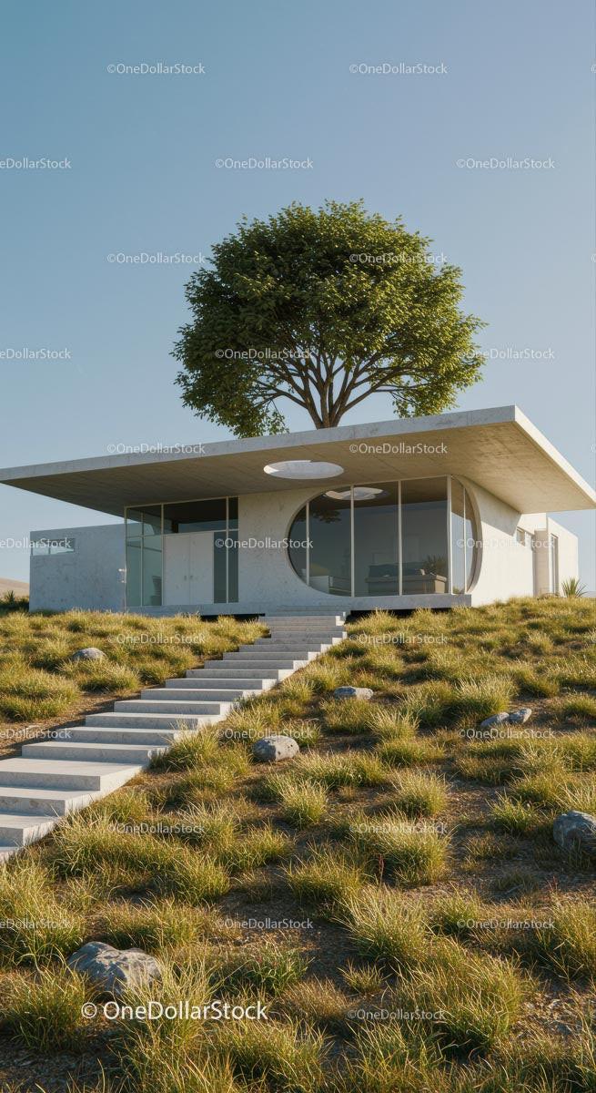 Modern Desert Home with Glass Facade and Open Interiors Stock Photo Bundle preview 24