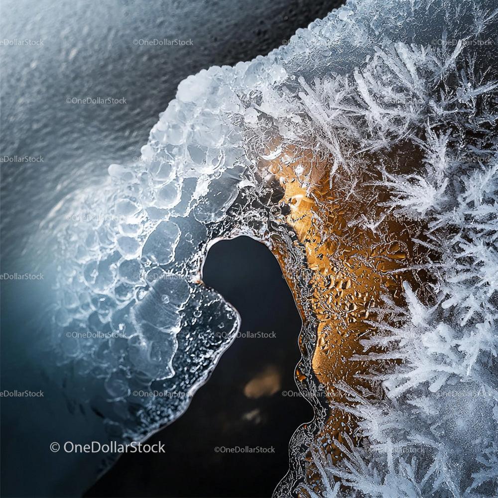 Intricate Frost Patterns on an Icy Surface