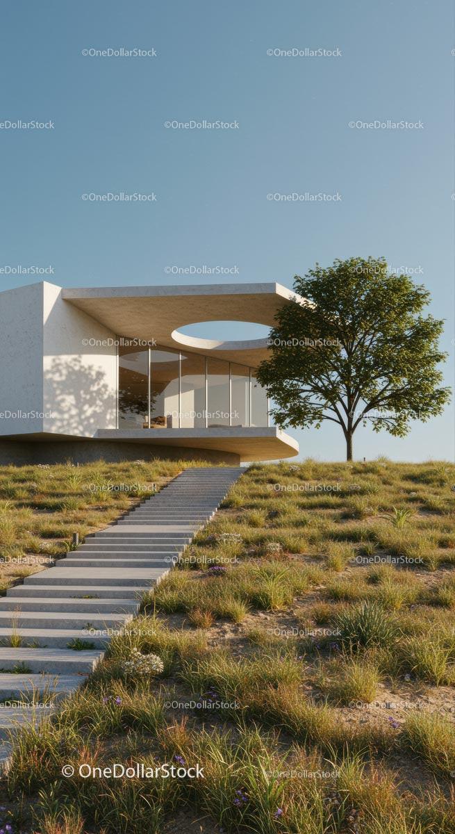Modern Desert Home with Glass Facade and Open Interiors Stock Photo Bundle preview 30