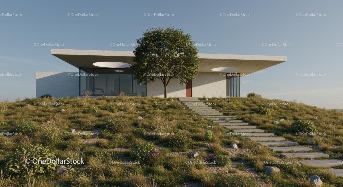 Modern Desert Home with Glass Facade and Open Interiors Stock Photo Bundle preview 37