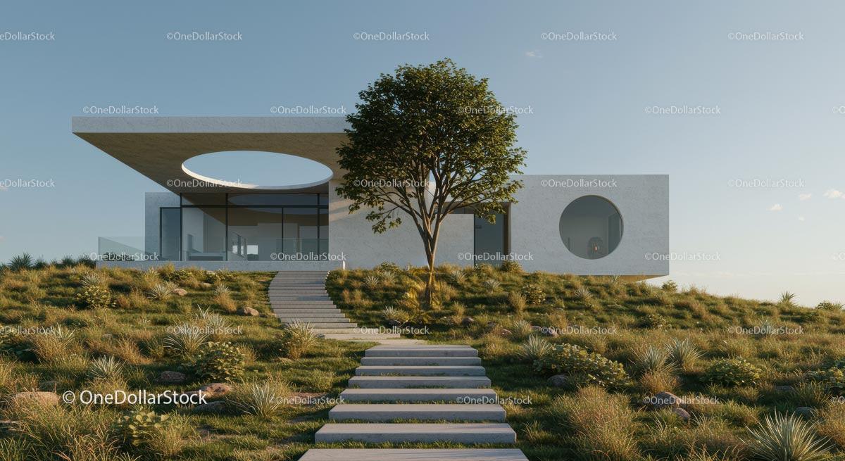 Modern Desert Home with Glass Facade and Open Interiors Stock Photo Bundle preview 44