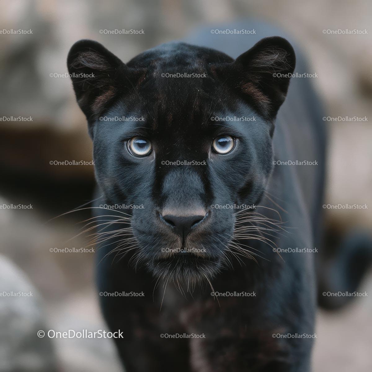 Majestic Black Panther with Piercing Gaze