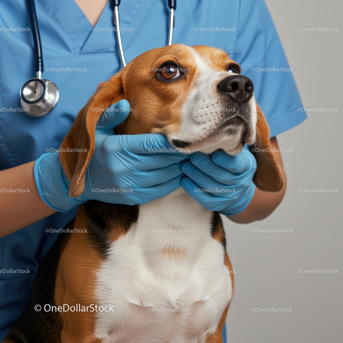 Beagle Undergoing Veterinary Check-Up
