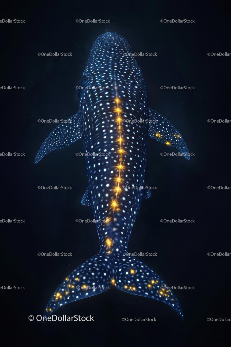 Majestic Whale Shark Gliding Through Deep Ocean Waters