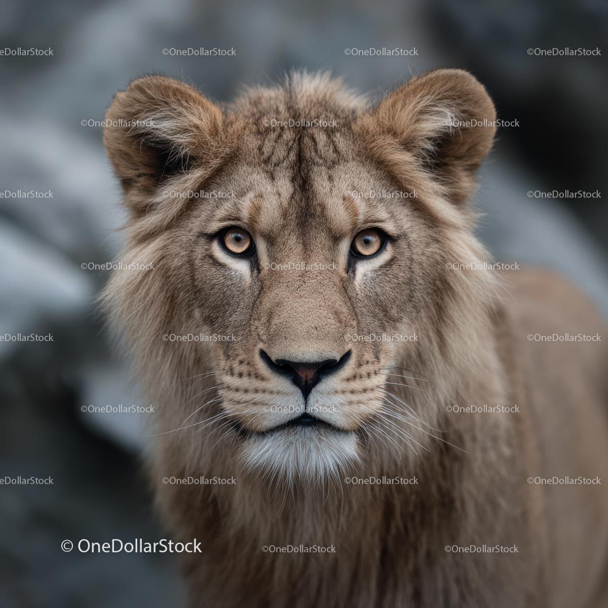 Majestic Lion Portrait in Natural Habitat